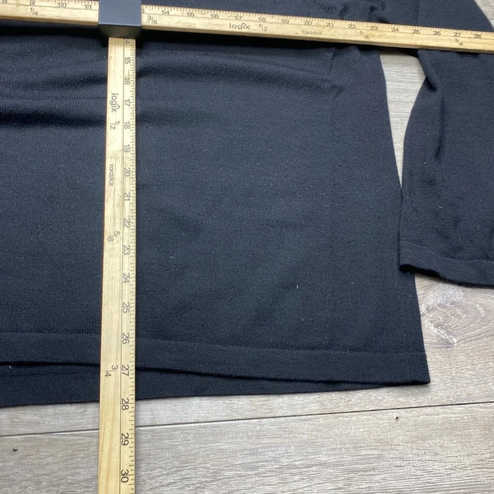 Banana Republic Mens XL Extra Fine‎ Italian Merino Wool Long Sleeve Polo Black